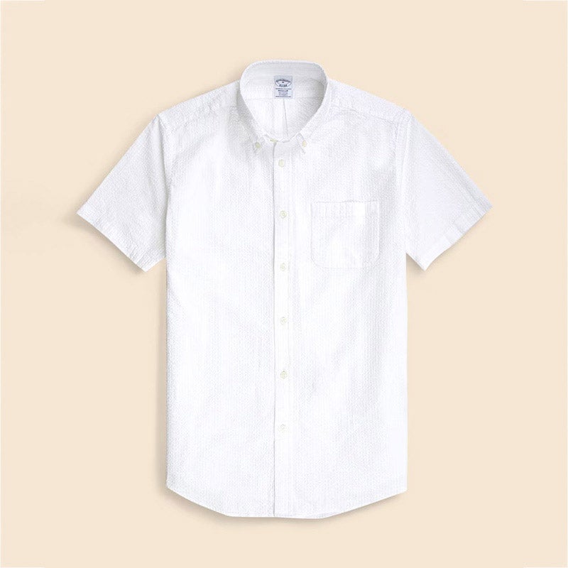 ストレッチコットン シアサッカー ショートスリーブ スポーツシャツ Regular Fit