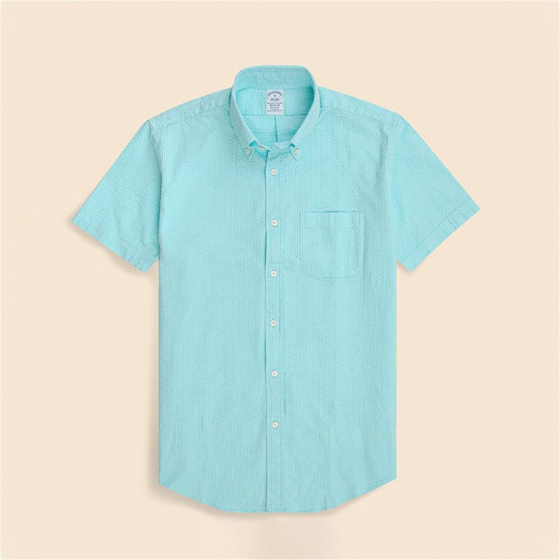 ストレッチコットン シアサッカー ショートスリーブ スポーツシャツ Regular Fit