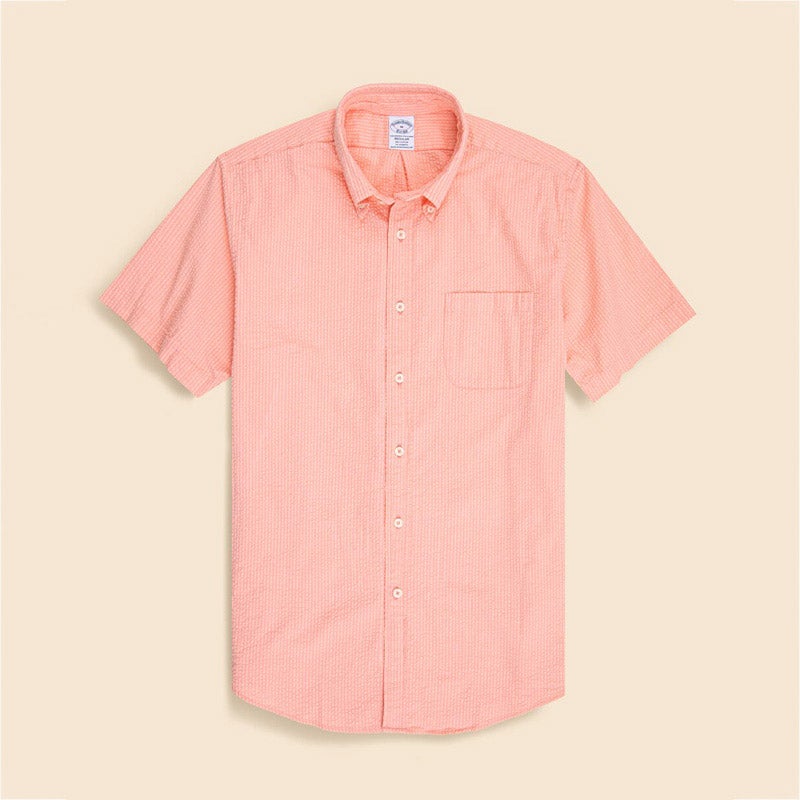 ストレッチコットン シアサッカー ショートスリーブ スポーツシャツ Regular Fit