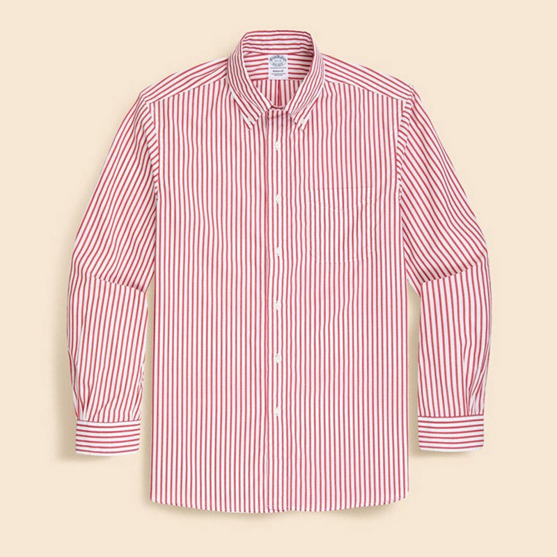 スーピマコットン ボールドストライプ ドレスシャツ Regular Fit Made in USA