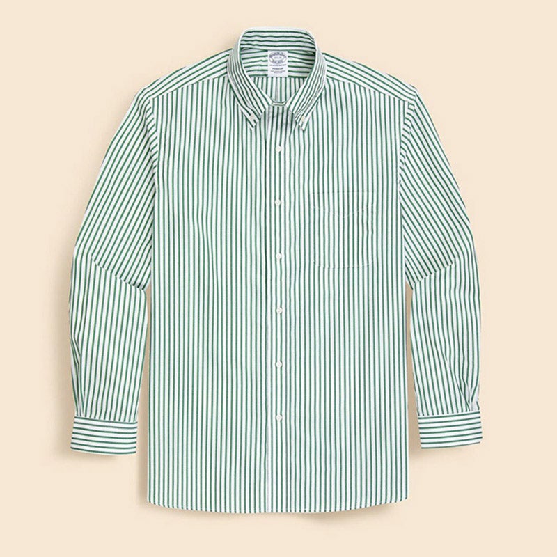 スーピマコットン ボールドストライプ ドレスシャツ Regular Fit Made in USA