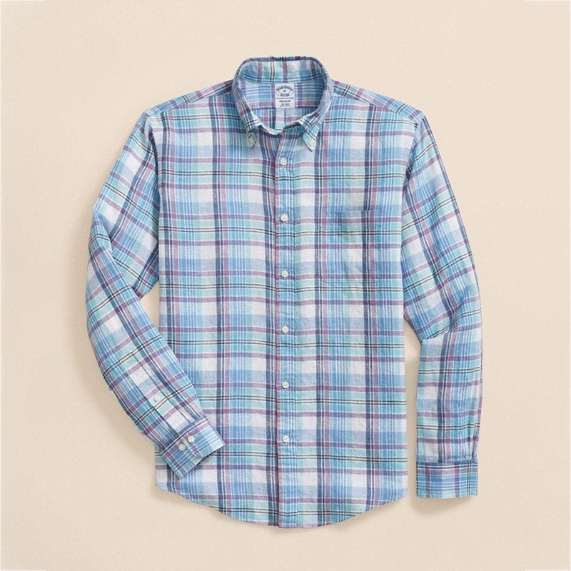 アイリッシュリネン シーズナルパターン スポーツシャツ Regular Fit