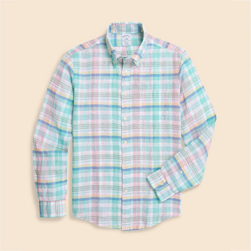 アイリッシュリネン シーズナルパターン スポーツシャツ Regular Fit