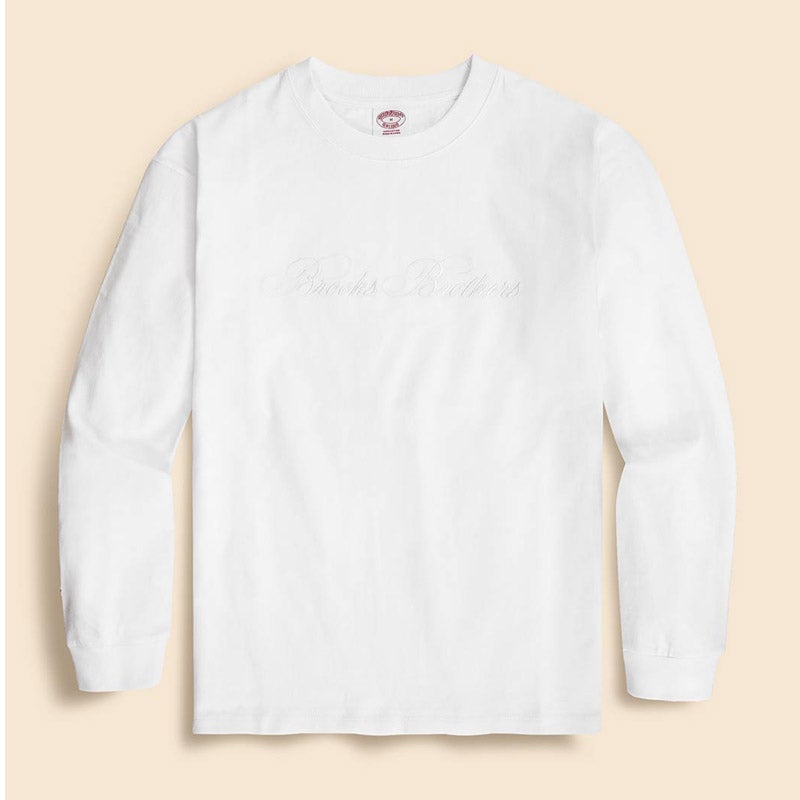 USAコットンジャージー ヘビーウェイト ロゴエンブロイダリー ロングスリーブ Tシャツ