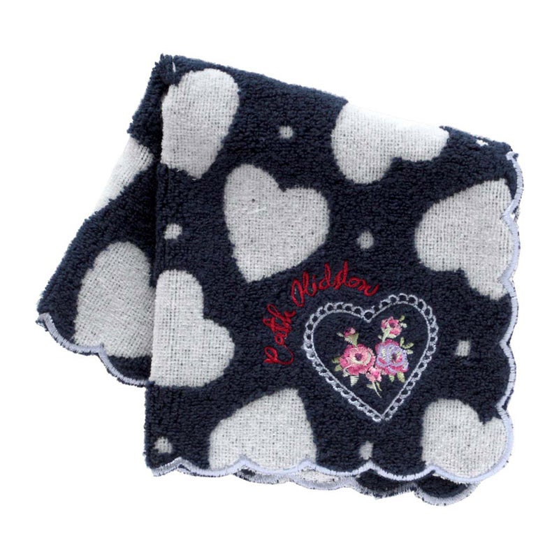 大判 タオルハンカチ（28cm）LACE HEARTS TILE