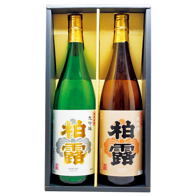 新潟地酒 柏露 大吟醸･純米1.8L飲み比べ