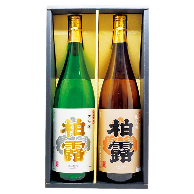 新潟地酒　柏露　大吟醸・純米１．８ｌ飲み比べ