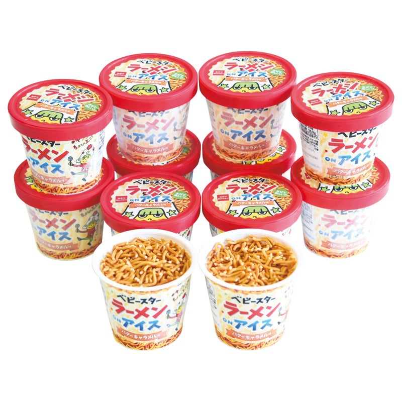 ベビースターラーメンＯＮアイス　バターキャラメル味