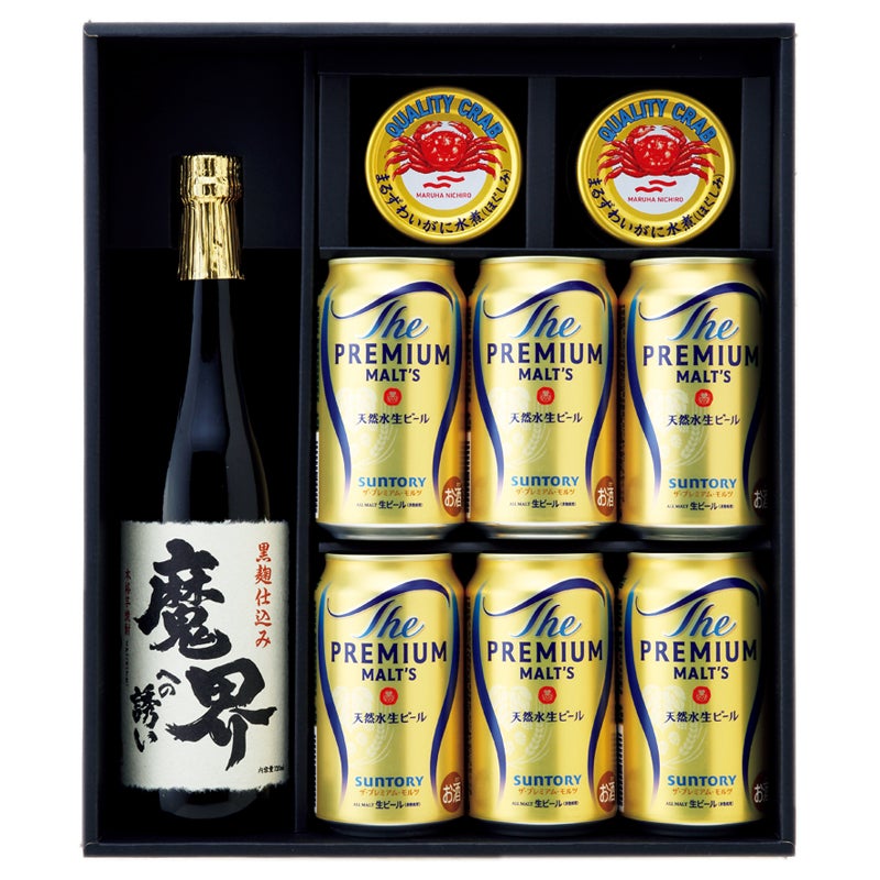 焼酎・ビール・カニ缶