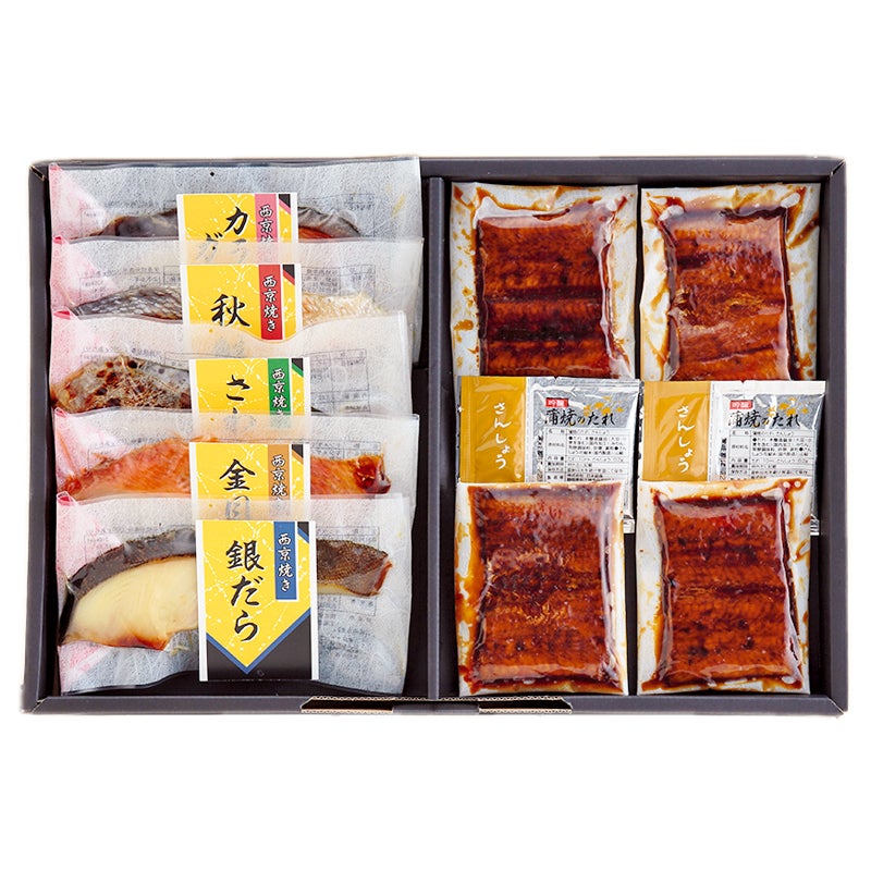 焼き魚と国産うなぎ蒲焼セット