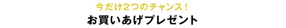 お買いあげプレゼント今だけ2つのチャンス！