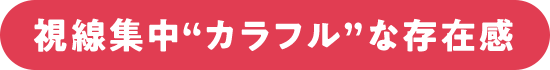 視線集中“カラフル”な存在感