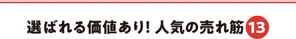 選ばれる価値あり! 人気の売れ筋13