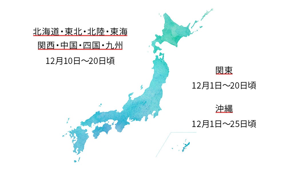 関東や関西など地域別のお歳暮の時期は？