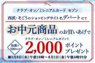 クラブ・オン／ミレニアムカード セゾン会員限定　e.デパートお中元ご利用キャンペーン